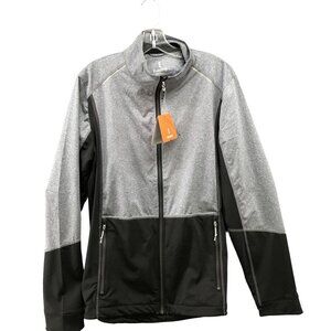Elevate Hybrid Softshell Performance Jacket Mens M Gray Colorblock Zip Outdoors
